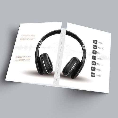 耳机类宣传单页批量定做四折页印刷设计